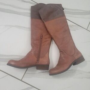 Vintage brown leather knee high boots by bcbgeneration y2k boho western 6.5